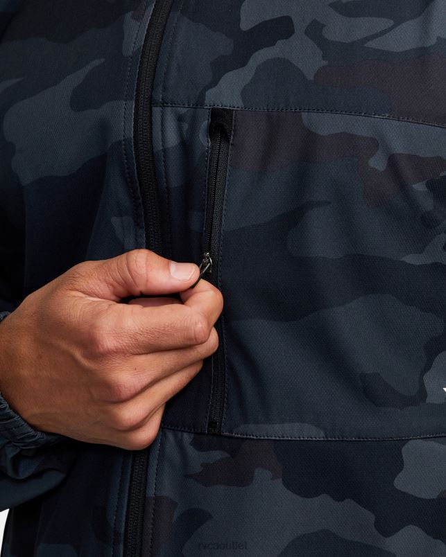 Clothing V84B890 camo RVCA Men Yogger Zip-Up Hooded Jacket II