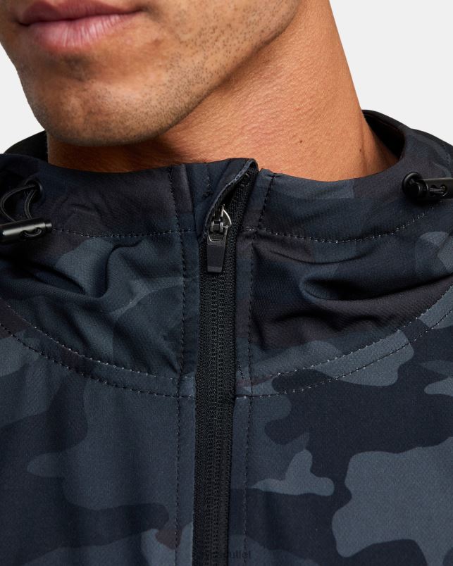 Clothing V84B890 camo RVCA Men Yogger Zip-Up Hooded Jacket II