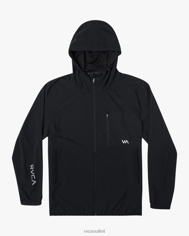 Clothing V84B943 black RVCA Men Yogger Zip-Up Hooded Jacket II