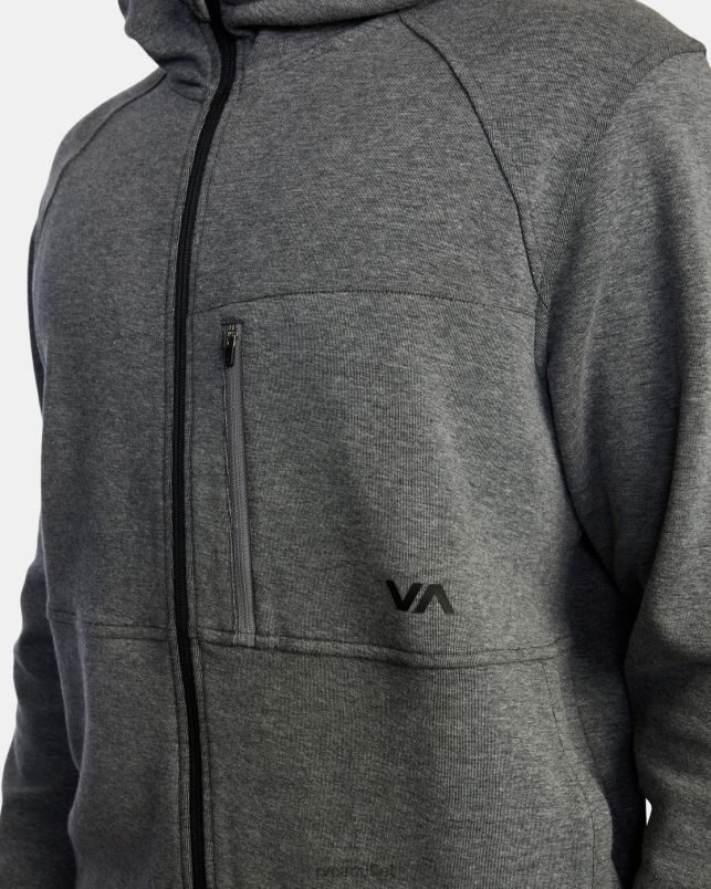 Clothing V84B883 athletic heather RVCA Men Tech Zip-Up Fleece Hoodie II