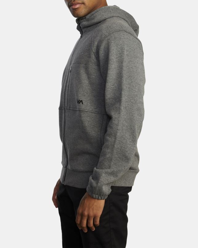 Clothing V84B883 athletic heather RVCA Men Tech Zip-Up Fleece Hoodie II