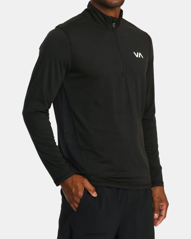 Clothing V84B961 black RVCA Men Sport Vent Half-Zip Pullover