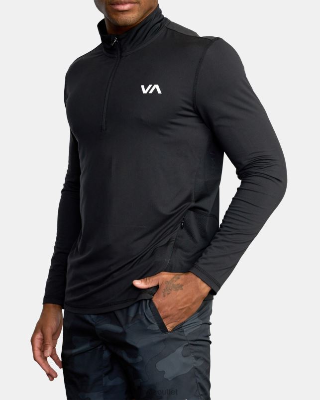 Clothing V84B961 black RVCA Men Sport Vent Half-Zip Pullover