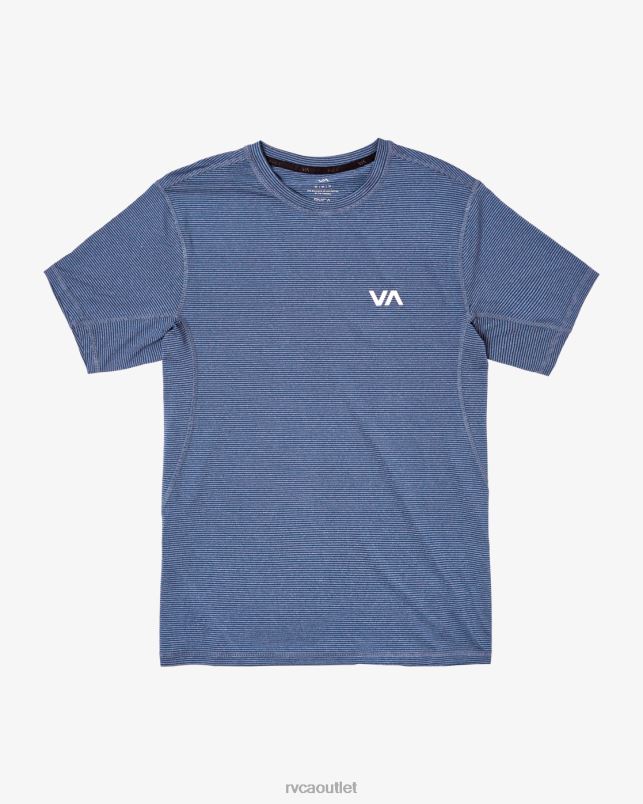 Clothing V84B125 army blue RVCA Men Sport Vent Stripe Technical Short Sleeve Top