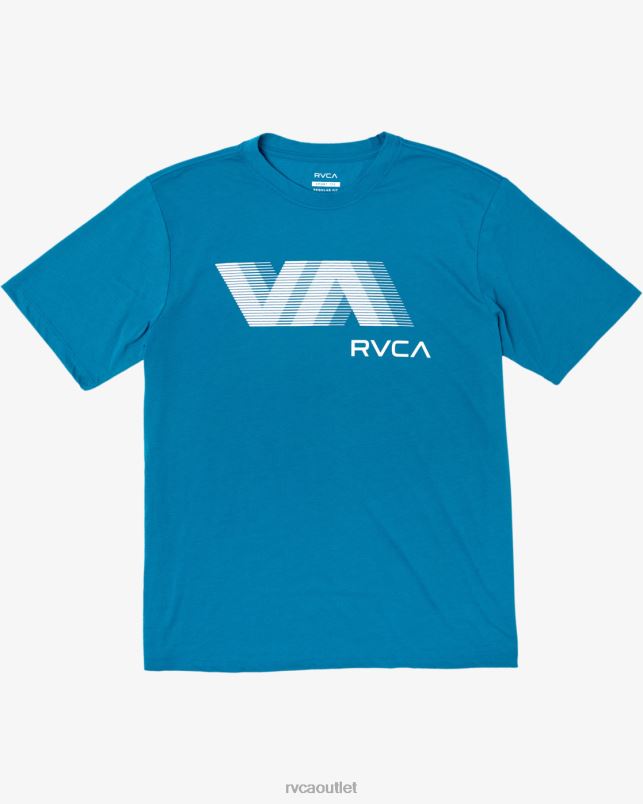 Clothing V84B15 teal RVCA Men VA Blur Tee