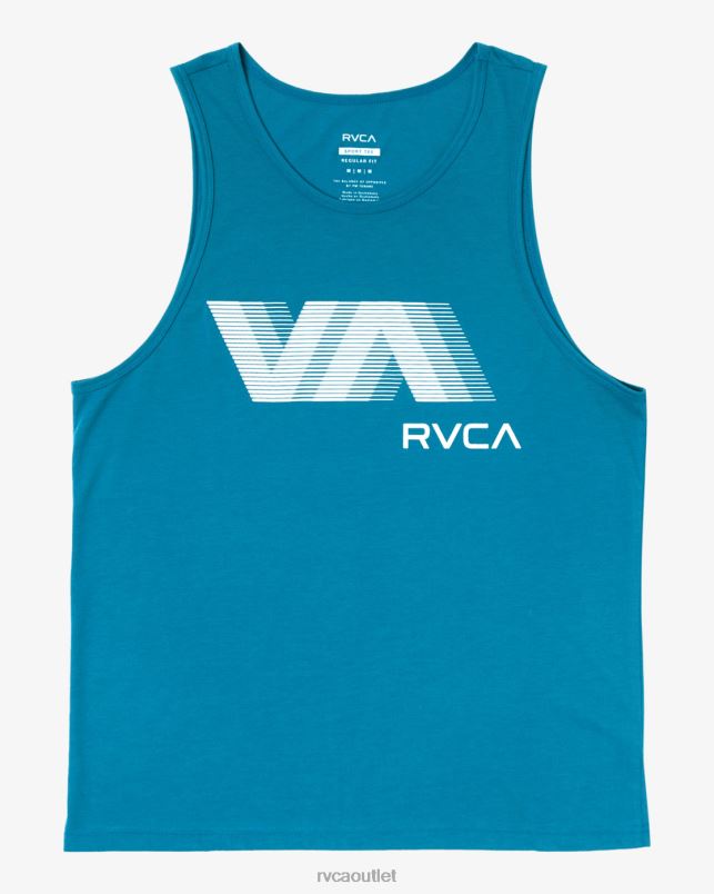 Clothing V84B26 teal RVCA Men VA Blur Tank Top