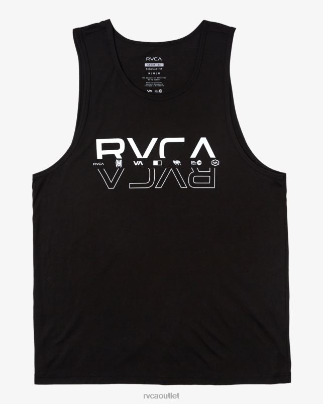 Clothing V84B282 black RVCA Men Double Split Tank