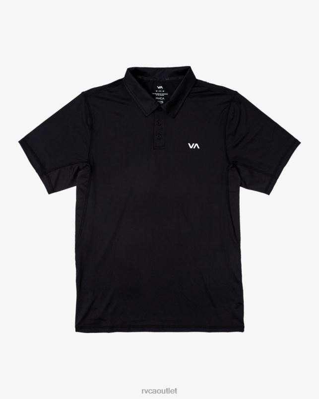 Clothing V84B309 black RVCA Men VA Sport Vent Technical Polo Shirt