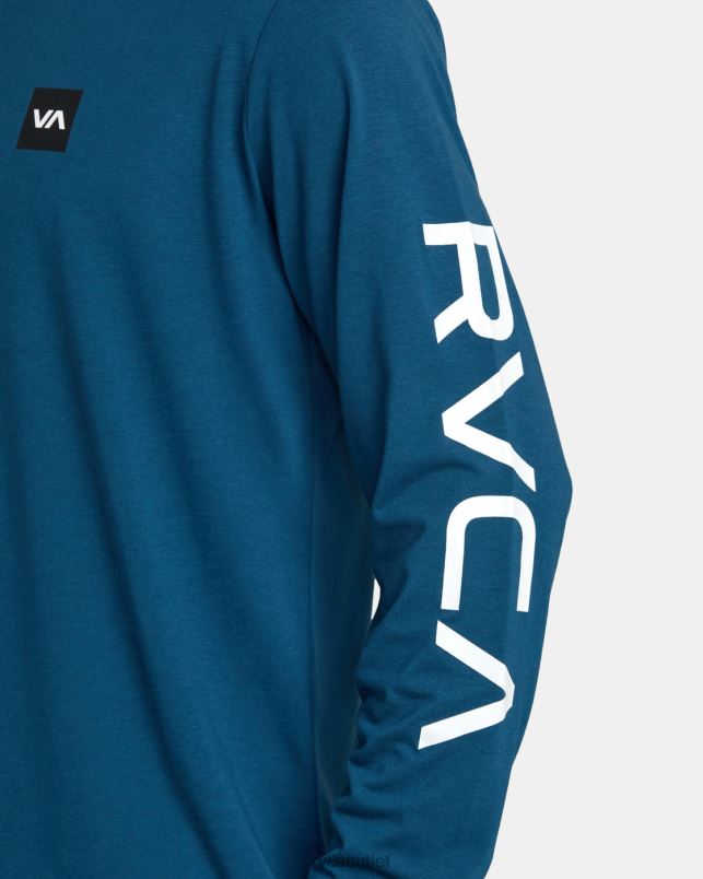Clothing V84B439 marine RVCA Men 2X Long Sleeve Tee