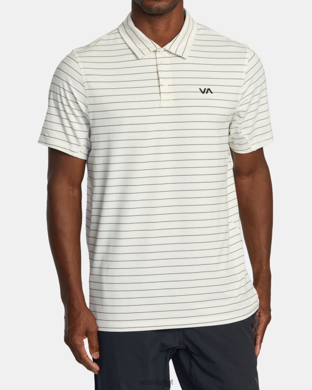 Clothing V84B466 off white RVCA Men VA Sport Vent Technical Polo Shirt
