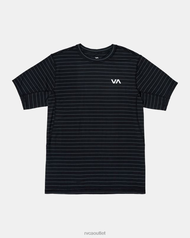 Clothing V84B784 black RVCA Men Sport Vent Stripe Technical Short Sleeve Top
