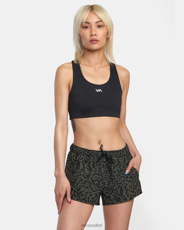 Clothing V84B1661 animal olive RVCA Women VA Essential Low-Rise Yogger Sport Shorts