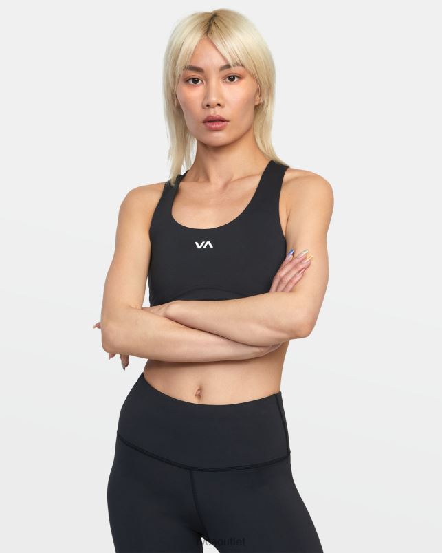 Clothing V84B1280 black RVCA Women VA Essential Mid Support Sports Bra
