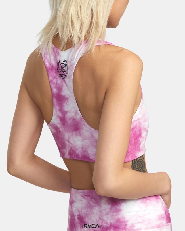 Clothing V84B1391 rose pink RVCA Women Thug Rose Essential Sports Bra