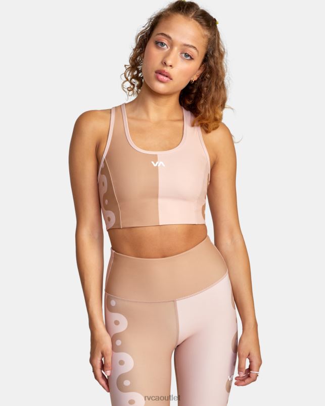 Clothing V84B1502 linear yang dusty rose RVCA Women Linear Yang Sports Bra