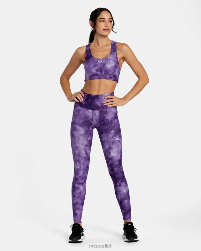Clothing V84B1105 grape tie dye RVCA Women VA Essential Workout Leggings