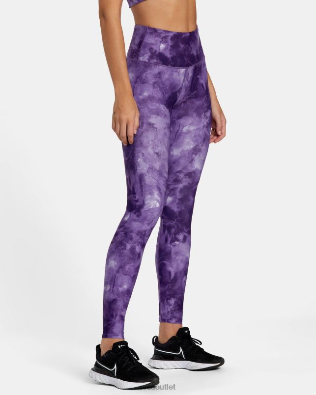 Clothing V84B1105 grape tie dye RVCA Women VA Essential Workout Leggings