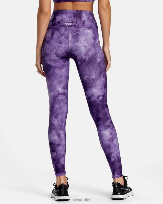 Clothing V84B1105 grape tie dye RVCA Women VA Essential Workout Leggings