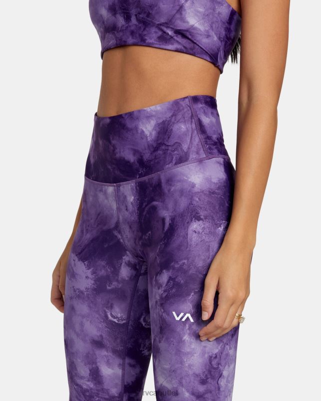 Clothing V84B1105 grape tie dye RVCA Women VA Essential Workout Leggings