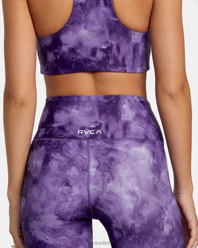 Clothing V84B1105 grape tie dye RVCA Women VA Essential Workout Leggings