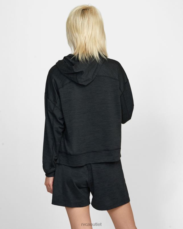 Clothing V84B1264 black RVCA Women C-Able Cropped Workout Hoodie