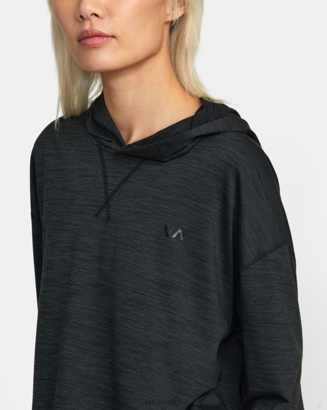 Clothing V84B1264 black RVCA Women C-Able Cropped Workout Hoodie