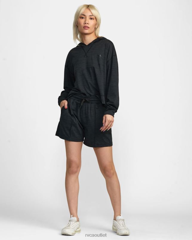 Clothing V84B1264 black RVCA Women C-Able Cropped Workout Hoodie