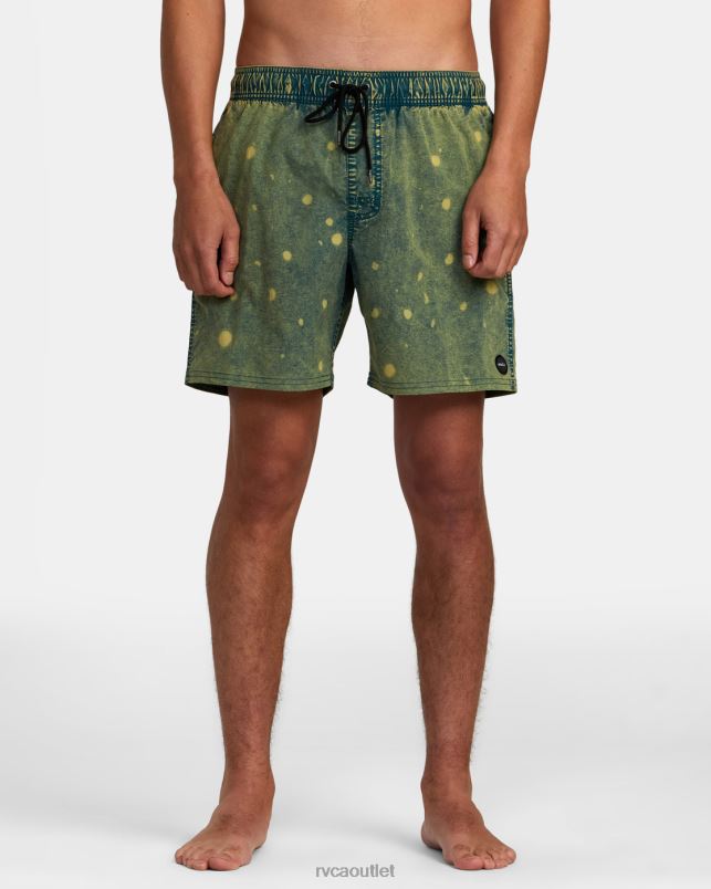 Bottoms V84B1014 marsh RVCA Unisex Manic Tie-Dyed Elastic Waist Boardshorts 17