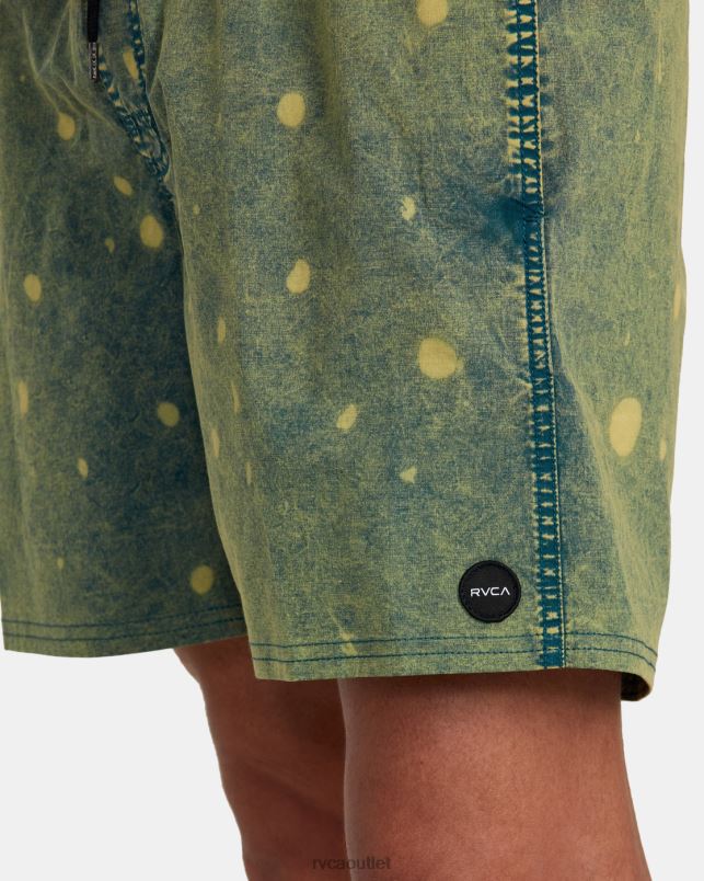 Bottoms V84B1014 marsh RVCA Unisex Manic Tie-Dyed Elastic Waist Boardshorts 17