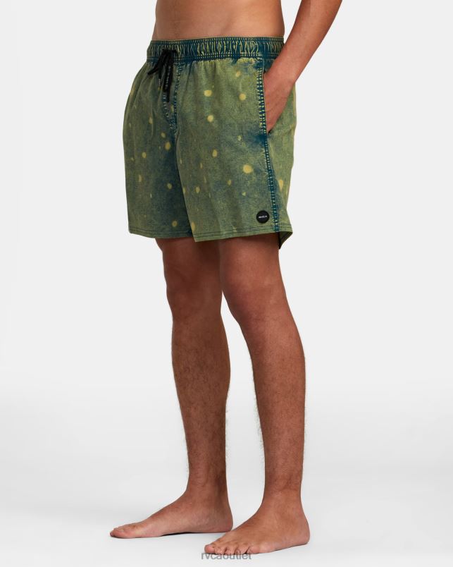 Bottoms V84B1014 marsh RVCA Unisex Manic Tie-Dyed Elastic Waist Boardshorts 17
