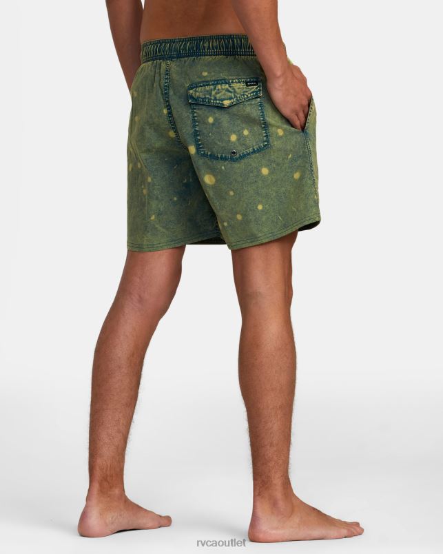 Bottoms V84B1014 marsh RVCA Unisex Manic Tie-Dyed Elastic Waist Boardshorts 17