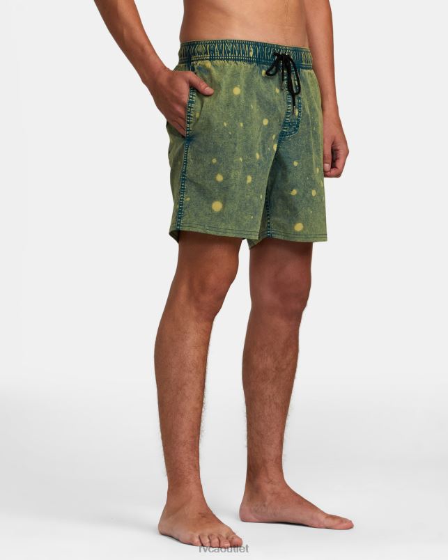Bottoms V84B1014 marsh RVCA Unisex Manic Tie-Dyed Elastic Waist Boardshorts 17