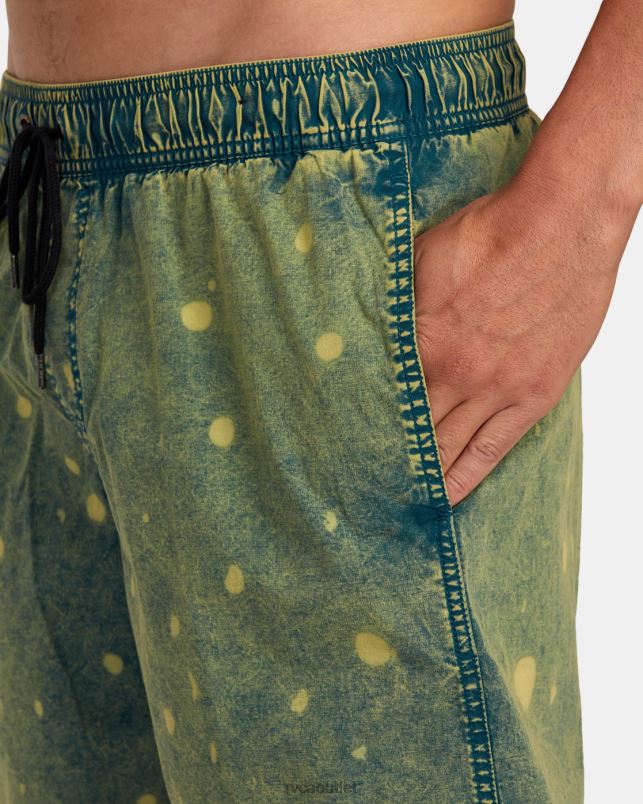 Bottoms V84B1014 marsh RVCA Unisex Manic Tie-Dyed Elastic Waist Boardshorts 17
