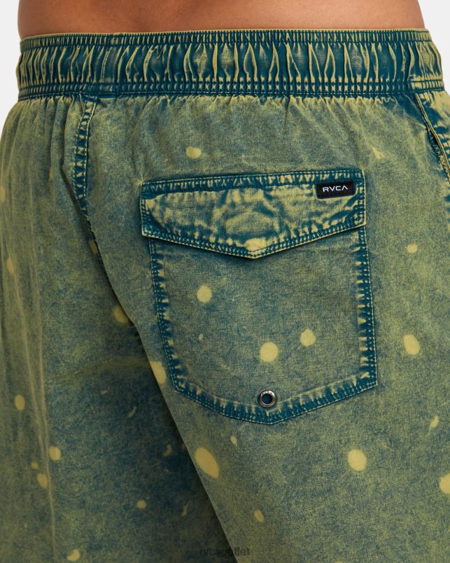 Bottoms V84B1014 marsh RVCA Unisex Manic Tie-Dyed Elastic Waist Boardshorts 17