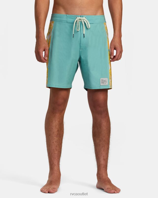 Bottoms V84B1023 green haze RVCA Unisex Cut Palm 17 Boardshorts