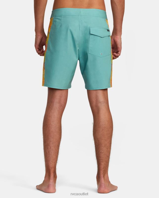 Bottoms V84B1023 green haze RVCA Unisex Cut Palm 17 Boardshorts