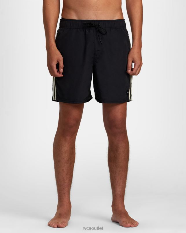 Bottoms V84B1047 black RVCA Unisex Breakout Elastic Waist Boardshorts 16