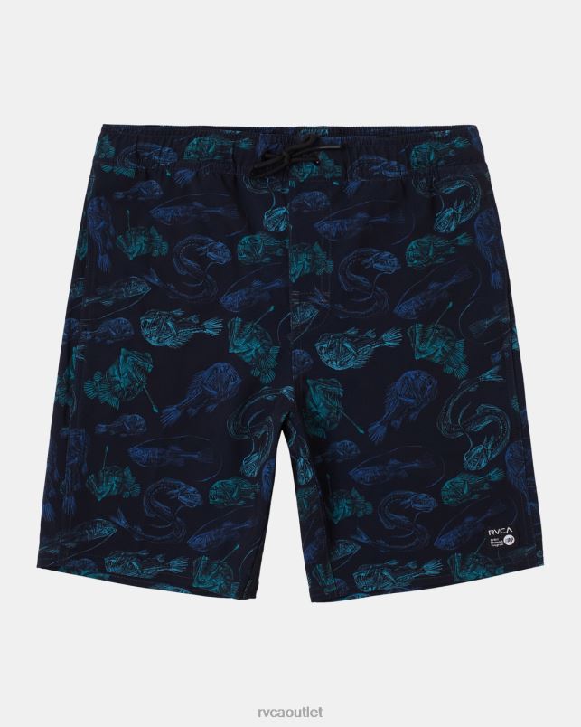 Bottoms V84B112 dark blue RVCA Unisex Horton Elastic Waist Boardshorts