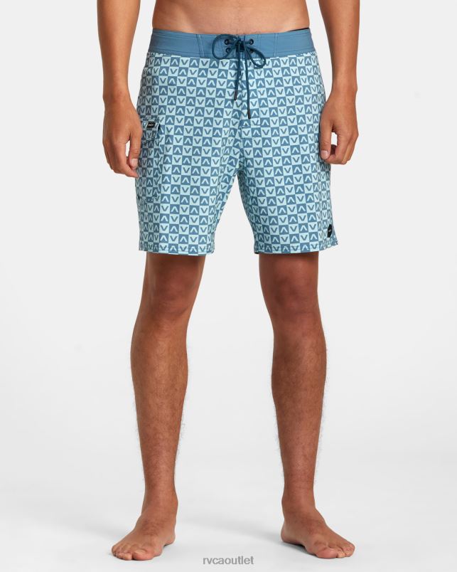 Bottoms V84B146 blue RVCA Unisex Restless Boardshorts 17