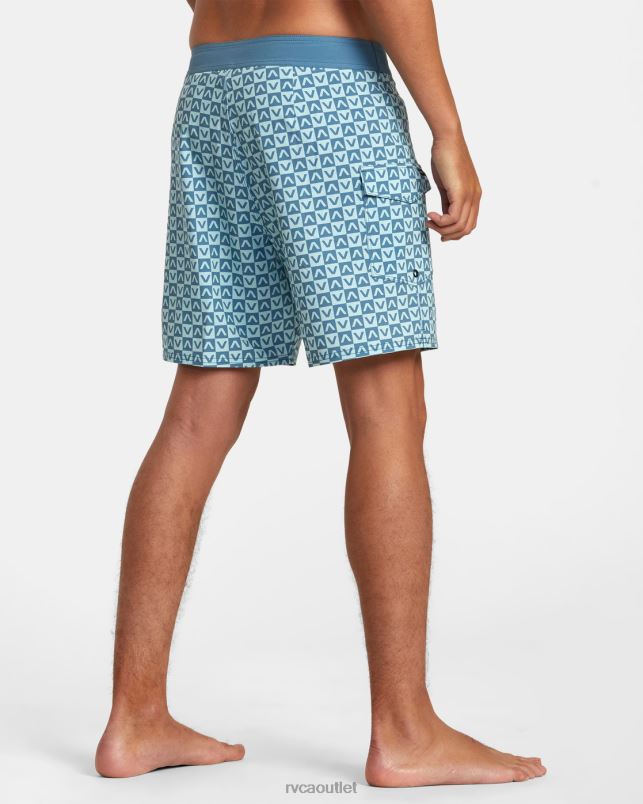 Bottoms V84B146 blue RVCA Unisex Restless Boardshorts 17