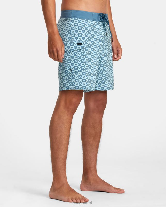 Bottoms V84B146 blue RVCA Unisex Restless Boardshorts 17