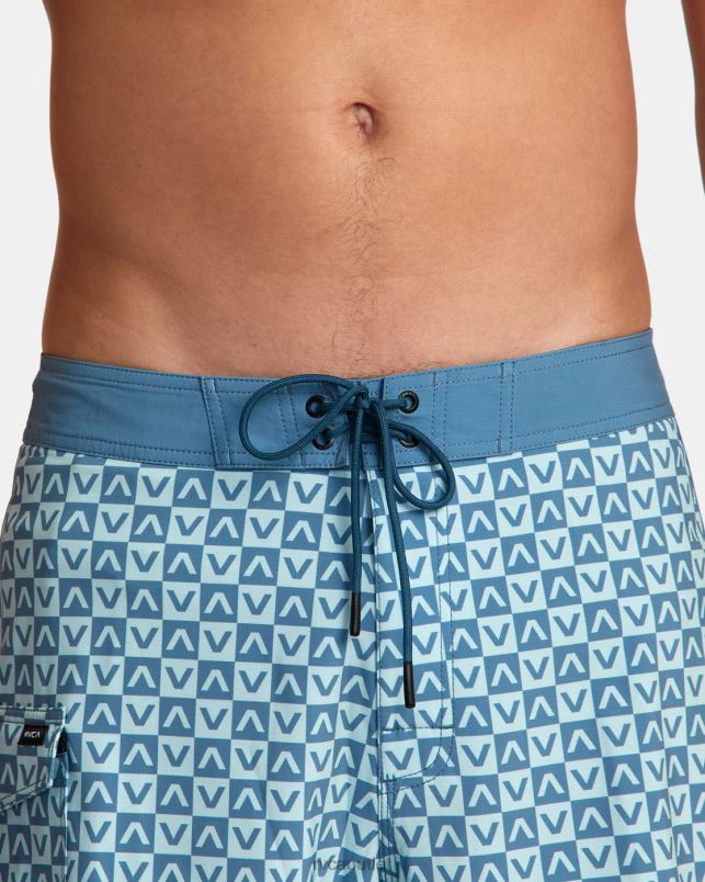 Bottoms V84B146 blue RVCA Unisex Restless Boardshorts 17