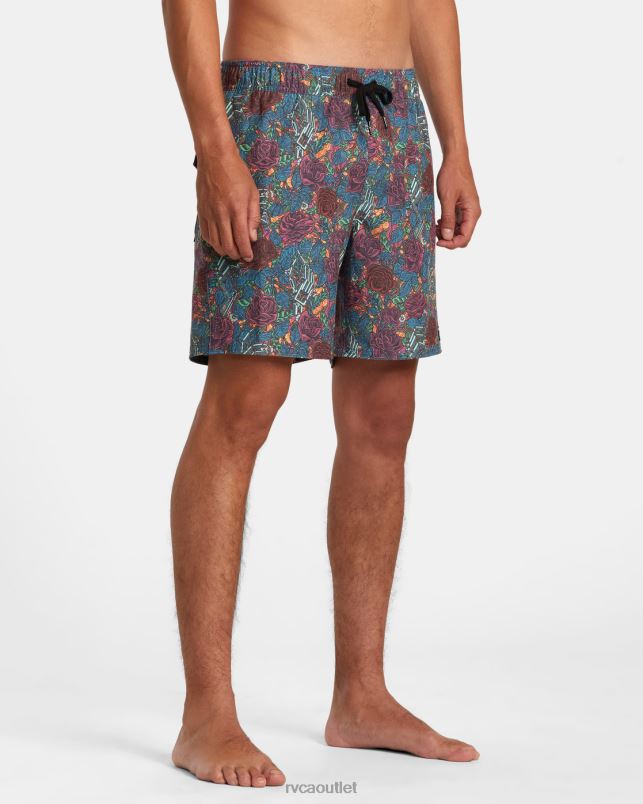 Bottoms V84B185 multi RVCA Unisex Martin Ander Elastic Waist Boardshorts 17