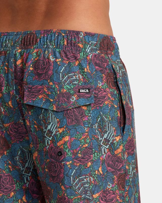 Bottoms V84B185 multi RVCA Unisex Martin Ander Elastic Waist Boardshorts 17