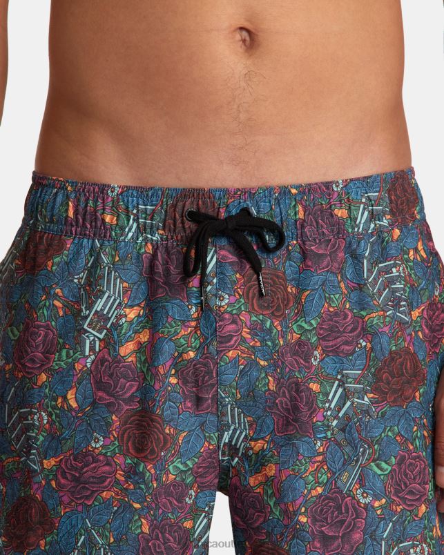 Bottoms V84B185 multi RVCA Unisex Martin Ander Elastic Waist Boardshorts 17