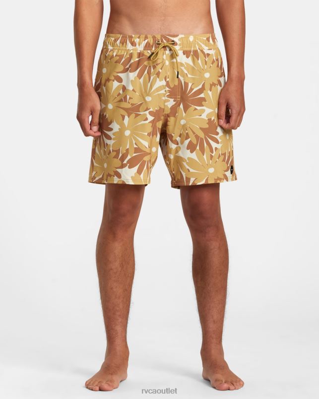 Bottoms V84B217 khaki RVCA Unisex VA Pigment Elastic Waist Boardshorts 17