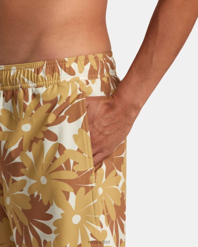 Bottoms V84B217 khaki RVCA Unisex VA Pigment Elastic Waist Boardshorts 17
