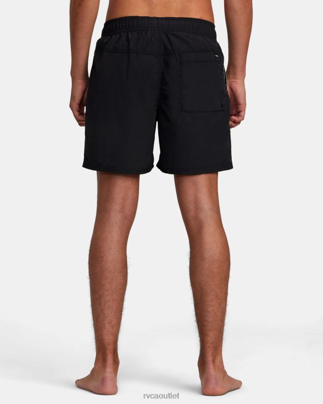 Bottoms V84B297 black RVCA Unisex Breakout Elastic Waist Boardshorts 16