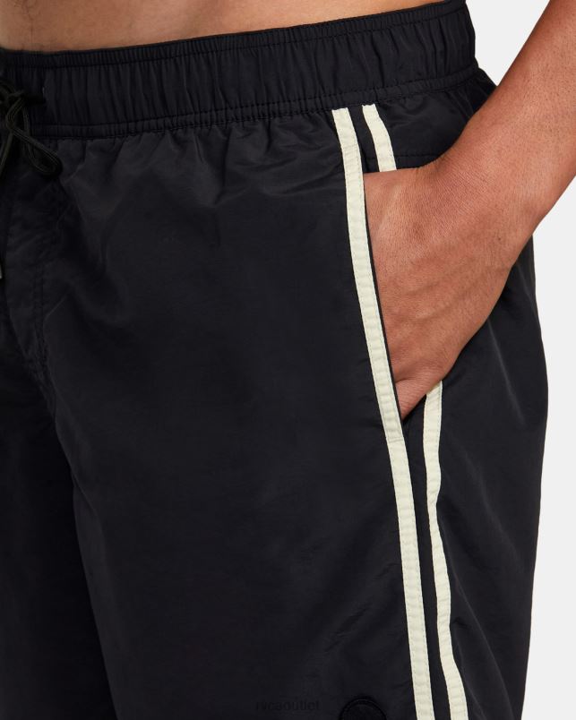 Bottoms V84B297 black RVCA Unisex Breakout Elastic Waist Boardshorts 16