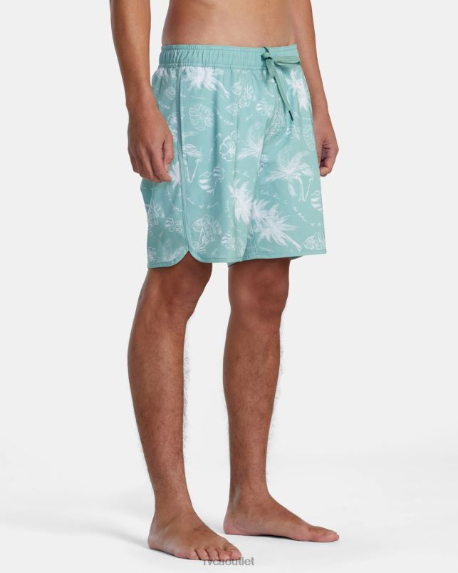 Bottoms V84B298 light spinach RVCA Unisex Eastern Elastic Waist Boardshorts 17